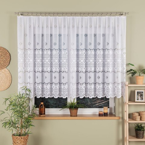 Firanka żakardowa na metry 018999 wysokość 130 cm kolor biały