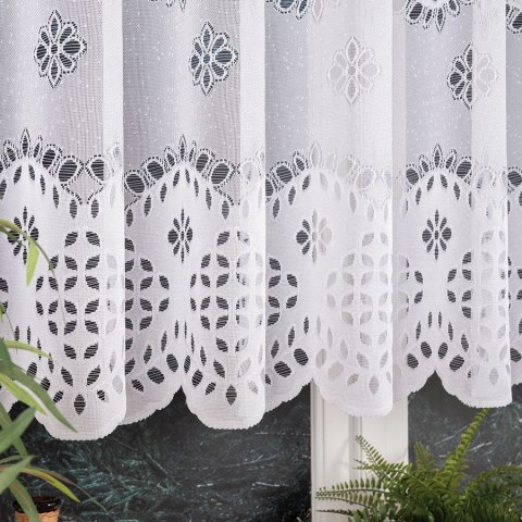 Firanka żakardowa na metry 018999 wysokość 130 cm kolor biały
