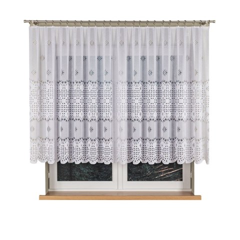 Firanka żakardowa na metry 018999 wysokość 130 cm kolor biały