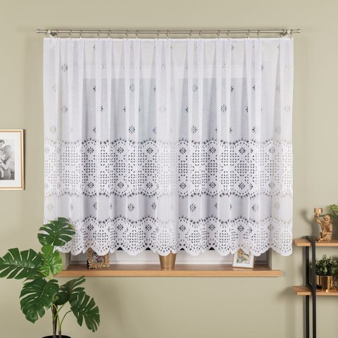 Firanka żakardowa na metry 018999 wysokość 150 cm kolor biały