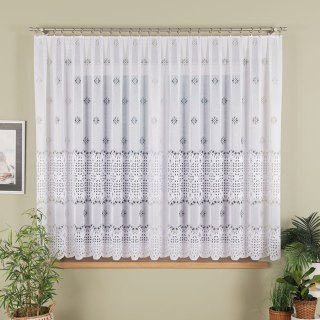 Firanka żakardowa na metry 018999 wysokość 160 cm kolor biały