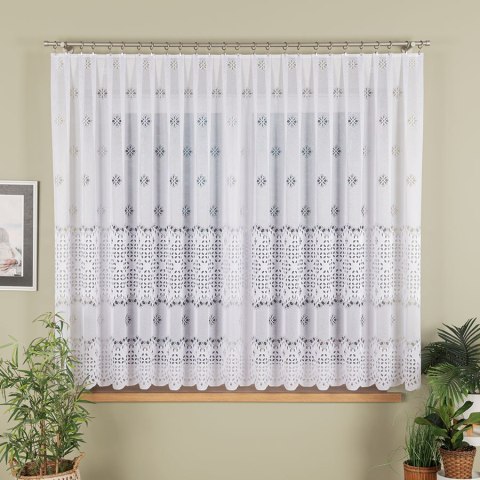 Firanka żakardowa na metry 018999 wysokość 160 cm kolor biały