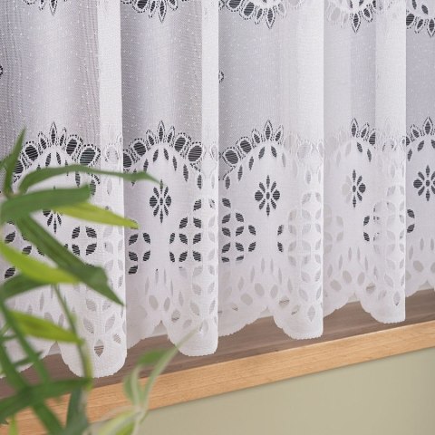 Firanka żakardowa na metry 018999 wysokość 160 cm kolor biały