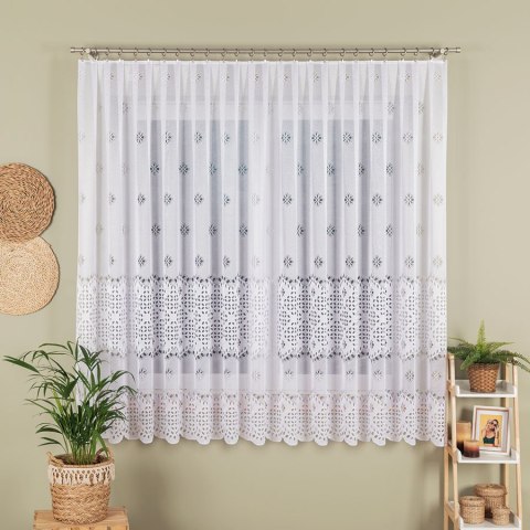 Firanka żakardowa na metry 018999 wysokość 180 cm kolor biały