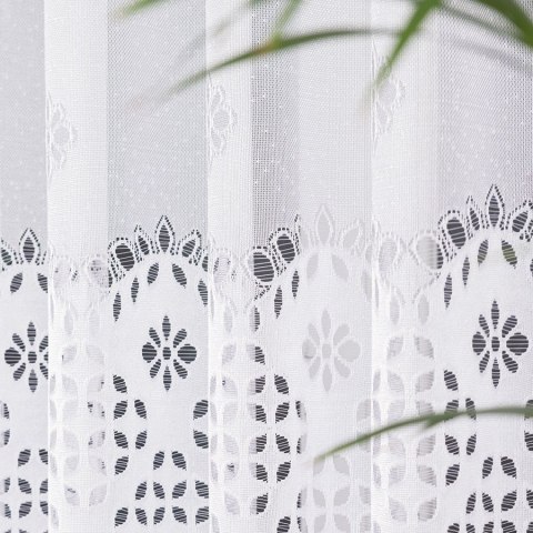 Firanka żakardowa na metry 018999 wysokość 180 cm kolor biały