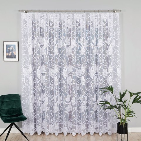 Firanka żakardowa na metry 023338 wysokość 230 cm kolor biały