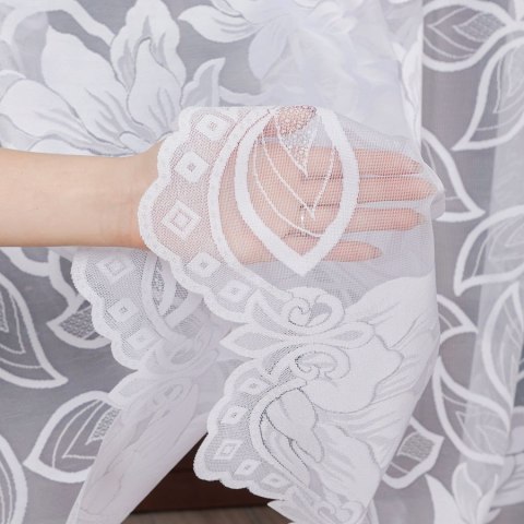 Firanka żakardowa na metry 023338 wysokość 230 cm kolor biały