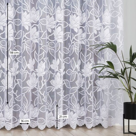 Firanka żakardowa na metry 023338 wysokość 230 cm kolor biały