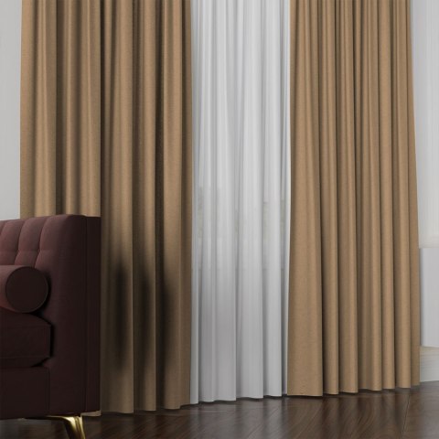 LUKRECJA Tkanina dekoracyjna, wysokość 310cm, kolor 010 ciepły kawowy 535008/TDP/010/000310/1