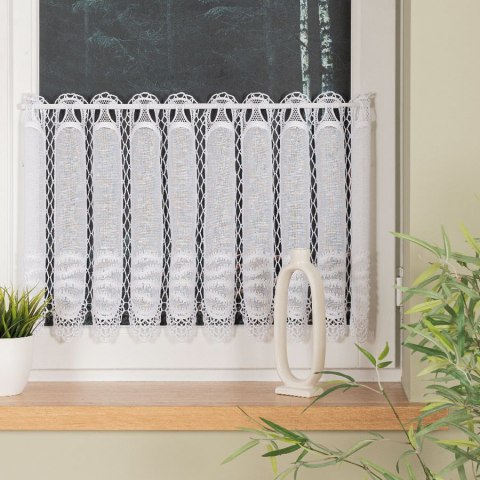 Zazdrostka haftowana panelowa na batyście, wysokość 45cm, kolor 001 biały 015633/420/001/000045/1