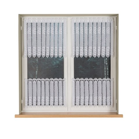 Zazdrostka haftowana panelowa na batyście, wysokość 60cm, kolor 001 biały 015633/420/001/000060/1