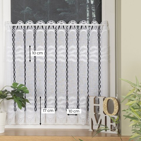 Zazdrostka haftowana panelowa na batyście, wysokość 60cm, kolor 001 biały 015633/420/001/000060/1