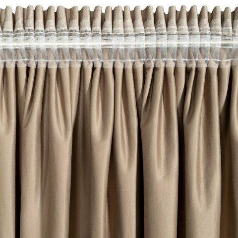 ZASŁONA GOTOWA ESTEL NA TAŚMIE 140 X 270 CM CIEMNOBEŻOWY