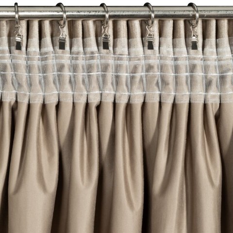 ZASŁONA GOTOWA ESTEL NA TAŚMIE 140 X 270 CM CIEMNOBEŻOWY