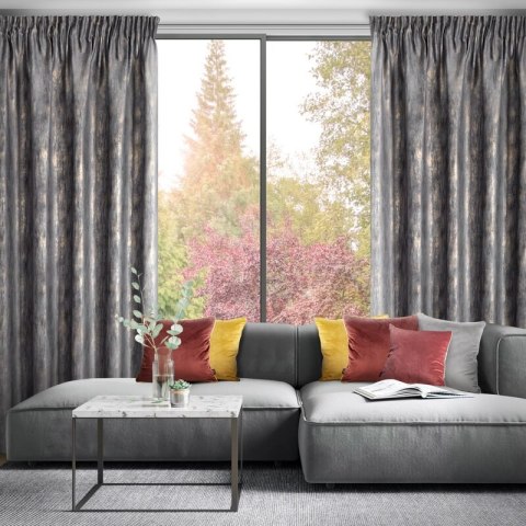 ZASŁONA GOTOWA ESTEL NA TAŚMIE 140 X 270 CM GRAFITOWY