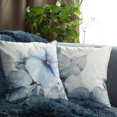 POSZEWKA VELVET 141 45 X 45 CM NIEBIESKI