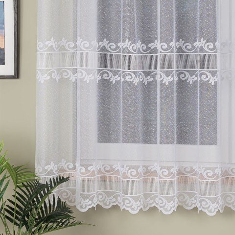 Firanka żakardowa na metry 054316 wysokość 180 cm kolor biały