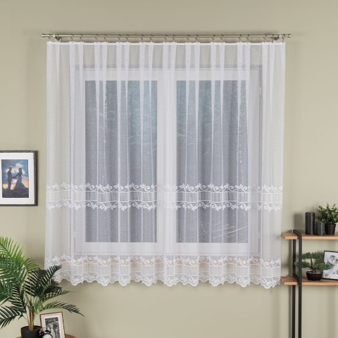 Firanka żakardowa na metry 054316 wysokość 180 cm kolor biały