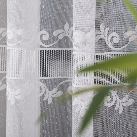 Firanka żakardowa na metry 054316 wysokość 180 cm kolor biały