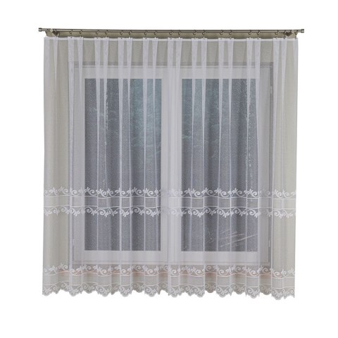 Firanka żakardowa na metry 054316 wysokość 180 cm kolor biały