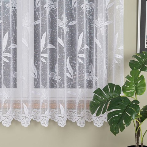 Firanka żakardowa na metry 044204 wysokość 180 cm kolor biały
