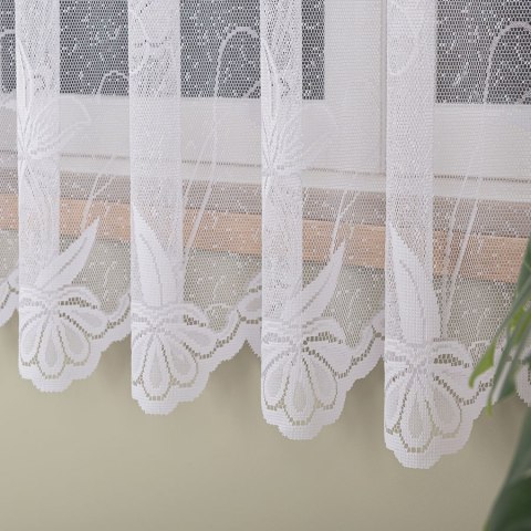 Firanka żakardowa na metry 044204 wysokość 180 cm kolor biały