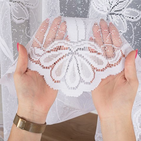 Firanka żakardowa na metry 044204 wysokość 180 cm kolor biały