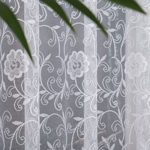 Firanka żakardowa na metry 107282 wysokość 180 cm kolor biały