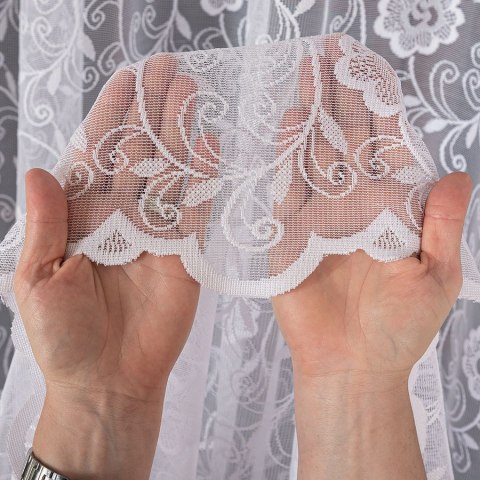 Firanka żakardowa na metry 107282 wysokość 180 cm kolor biały