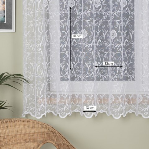 Firanka żakardowa na metry 107282 wysokość 180 cm kolor biały