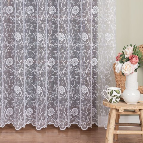 Firanka żakardowa na metry 107282 wysokość 250 cm kolor biały