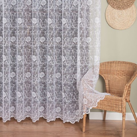 Firanka żakardowa na metry 107282 wysokość 250 cm kolor biały