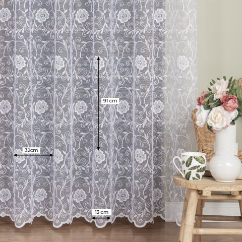 Firanka żakardowa na metry 107282 wysokość 250 cm kolor biały