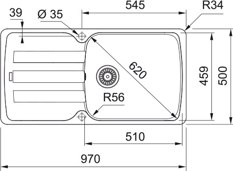 Zlewozmywak FRANKE Antea AZG 611-97 XL kolor Łupkowy szary Zlewozmywak FRANKE Antea AZG 611-97 XL kolor Łupkowy szary