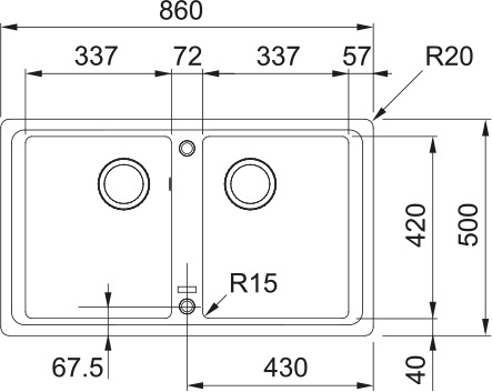 Zlewozmywak FRANKE Basis BFG 620-34-34 kolor Kamienny szary Zlewozmywak FRANKE Basis BFG 620-34-34 kolor Kamienny szary