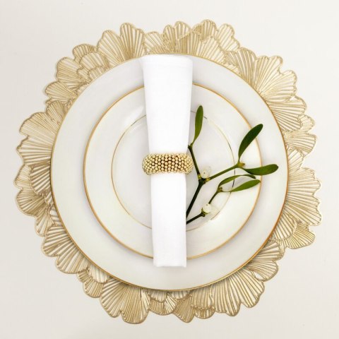 PODKŁADKA LAURA O 38 CM SREBRNY