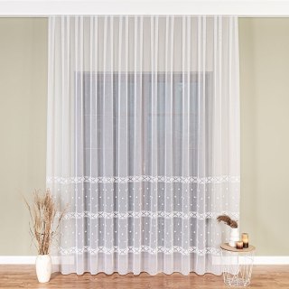 Firanka haftowana z ołowianką na metry 013295 wysokość 290 cm kolor biały