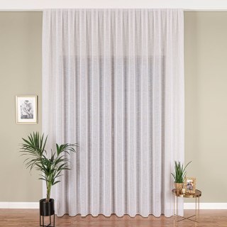 Firanka fantazyjna z ołowianką na metry 001032 wysokość 300 cm kolor biały ze złotym zdobieniem