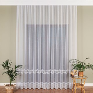 Firanka haftowana na metry 006262 wysokość 290 cm kolor biały