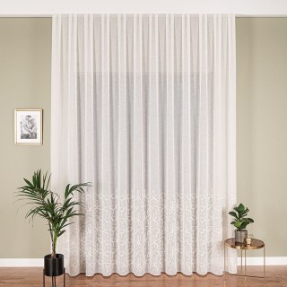 Firanka haftowana na metry 024979 wysokość 280 cm kolor krem z złotym