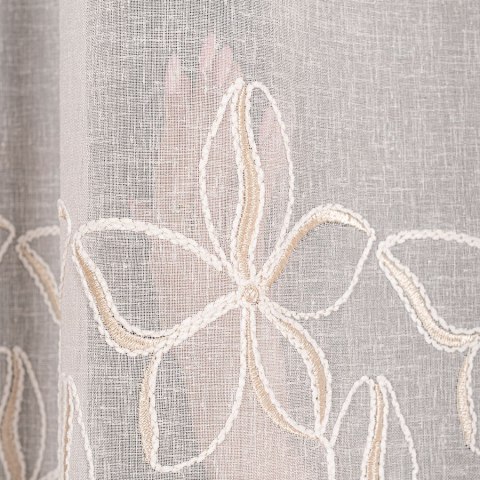 Firanka haftowana na metry 024979 wysokość 280 cm kolor krem z złotym