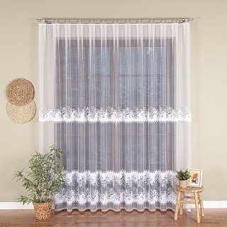 Firanka żakardowa na metry 018074 wysokość 250 cm kolor biały