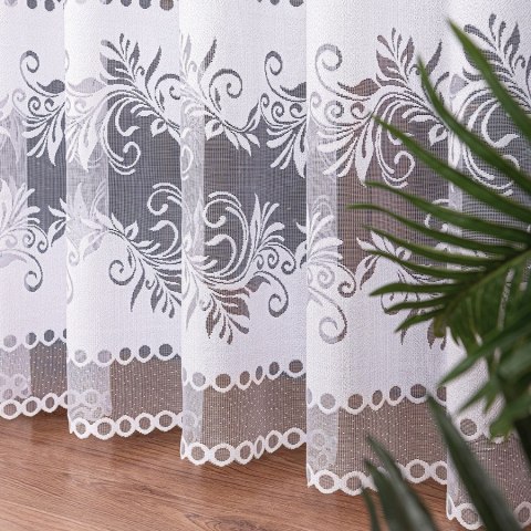 Firanka żakardowa na metry 018074 wysokość 250 cm kolor biały