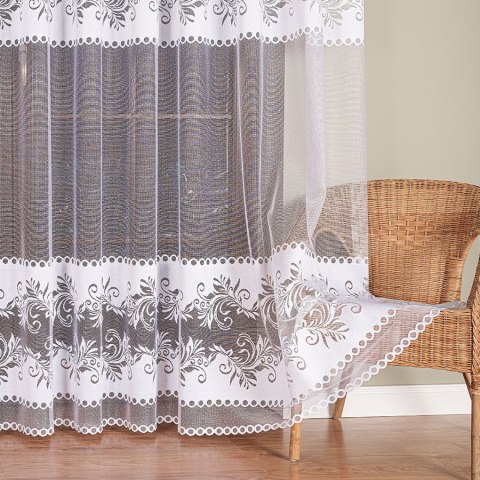 Firanka żakardowa na metry 018074 wysokość 250 cm kolor biały