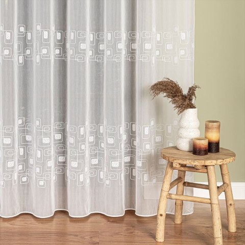 Firanka haftowana na metry 224128 wysokość 280 cm kolor biały