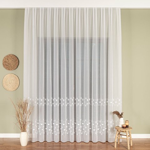 Firanka haftowana na metry 224128 wysokość 280 cm kolor biały