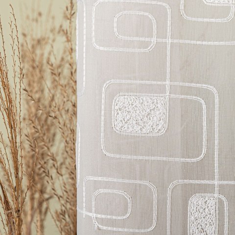 Firanka haftowana na metry 224128 wysokość 280 cm kolor biały