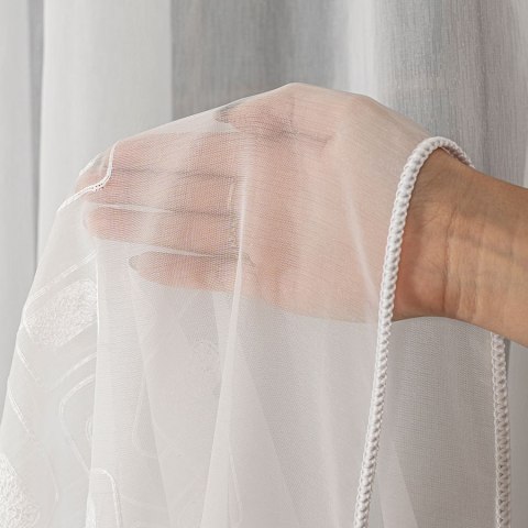 Firanka haftowana na metry 224128 wysokość 280 cm kolor biały