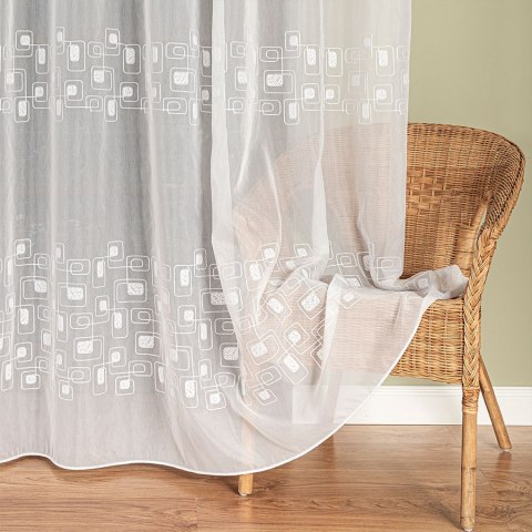 Firanka haftowana na metry 224128 wysokość 280 cm kolor biały