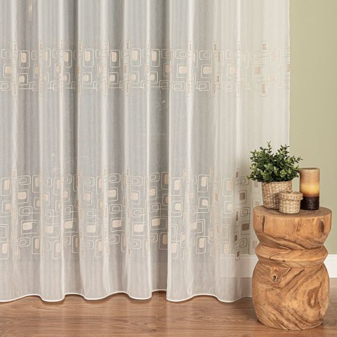 Firanka haftowana na metry 224128 wysokość 280 cm kolor kremowy